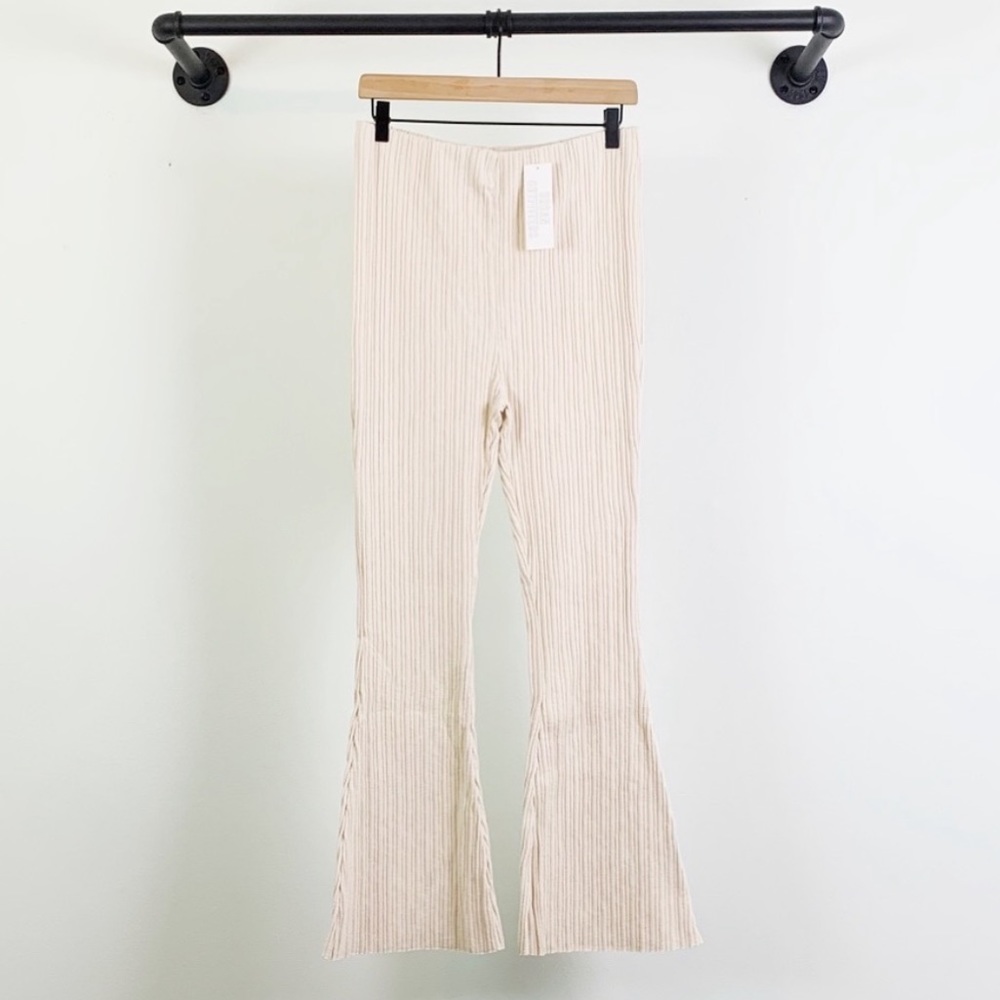 • Urban Outfitters Rosie Ribbed Flare Lounge Pant In Ivory L • - Picture 4 of 12